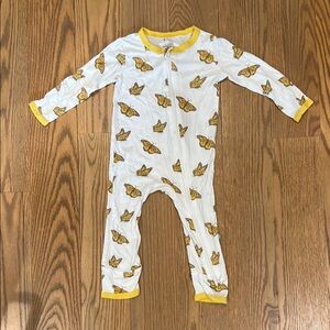 Kyte Baby zippered pajama romper Yellow Butterfly 12-18M